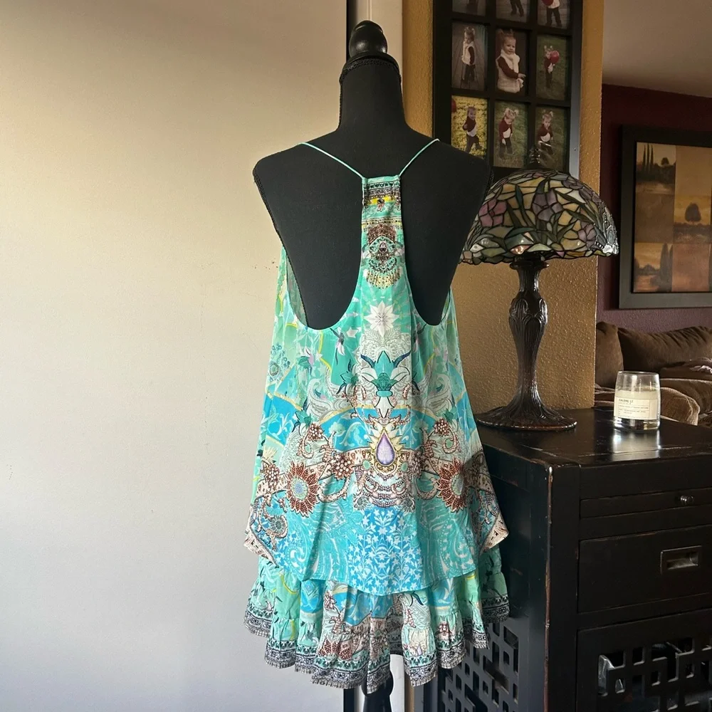 Camilla Turquoise and Teal Skirt - Picture 3 of 5